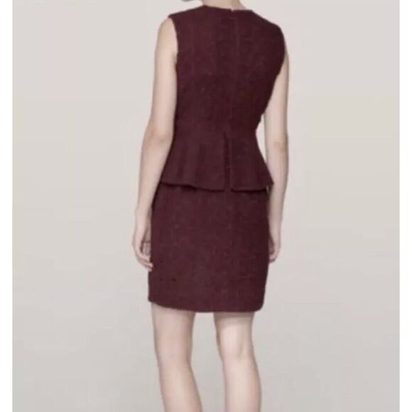 Diane Von Furstenberg DVF 4 authentic Delian Lace Peplum Dress Wine Sleeveless - Picture 2 of 15